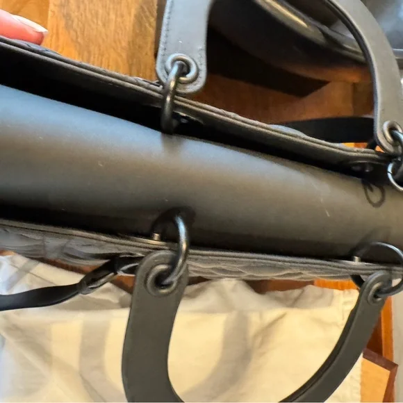 Christian Dior Ultra Matte Lady Dior Bag Cannage Quilt Calfskin Large Black - Picture 8 of 15